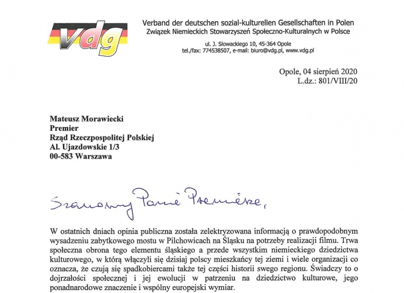 Offener Brief an Mateusz Morawiecki, den Ministerpräsidenten der Republik Polen als Aufruf zur Verteidigung und zum Erhalt der historischen Brücke in Pilchowice in Niederschlesien Offener Brief an Mateusz Morawiecki, den Ministerpräsidenten der Republik Polen als Aufruf zur Verteidigung und zum Erhalt der historischen Brücke in Pilchowice in Niederschlesien